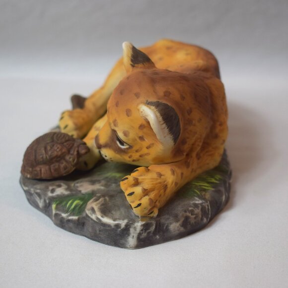1985 Home Interiors Homco Lion Cub and Turtle Figure - Picture 2 of 5